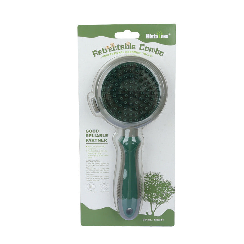 Self-Cleaning Pet Brush – Dual-Sided Hair Removal & Massage Comb for Cats & Dogs
