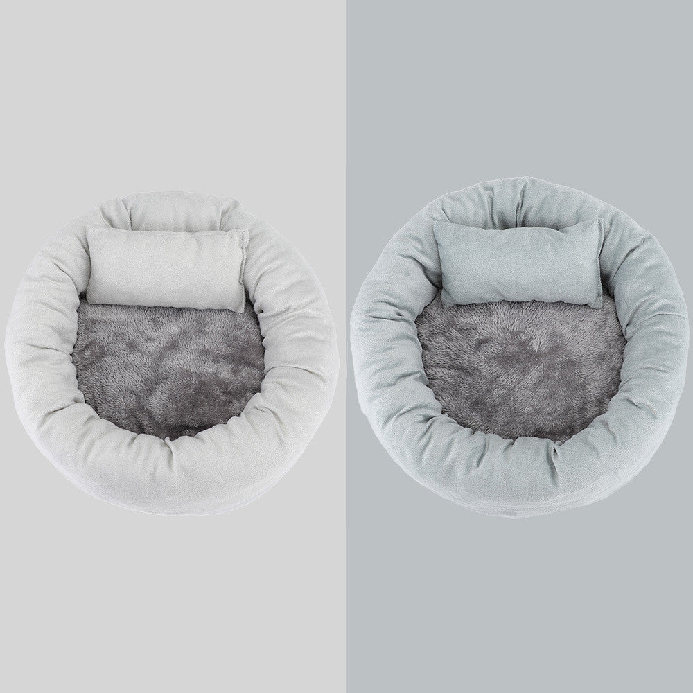 Luxury Round Pet Bed – Ultra Soft Egg Tart Nest for Cats & Small Dogs (Winter Cozy)