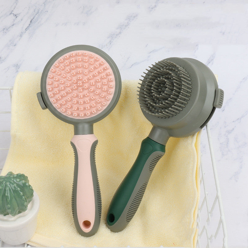 Self-Cleaning Pet Brush – Dual-Sided Hair Removal & Massage Comb for Cats & Dogs