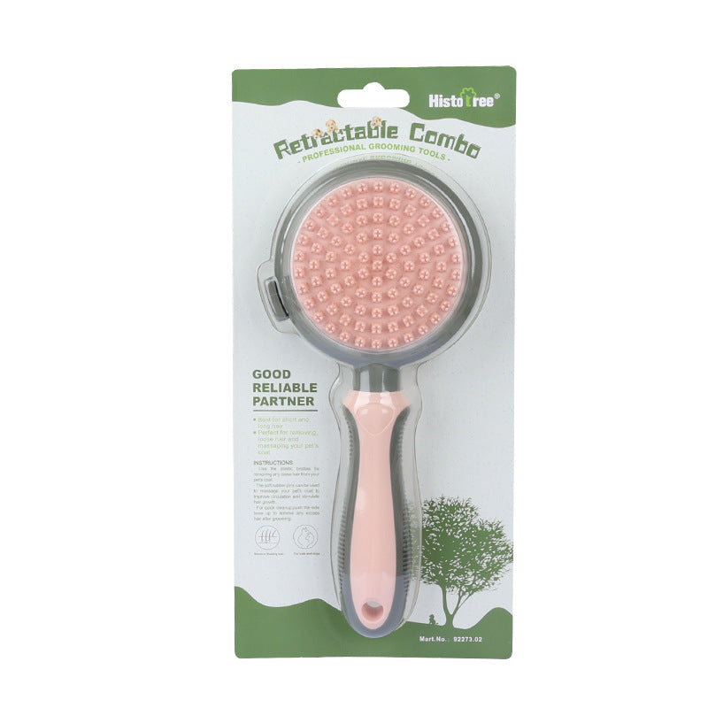 Self-Cleaning Pet Brush – Dual-Sided Hair Removal & Massage Comb for Cats & Dogs