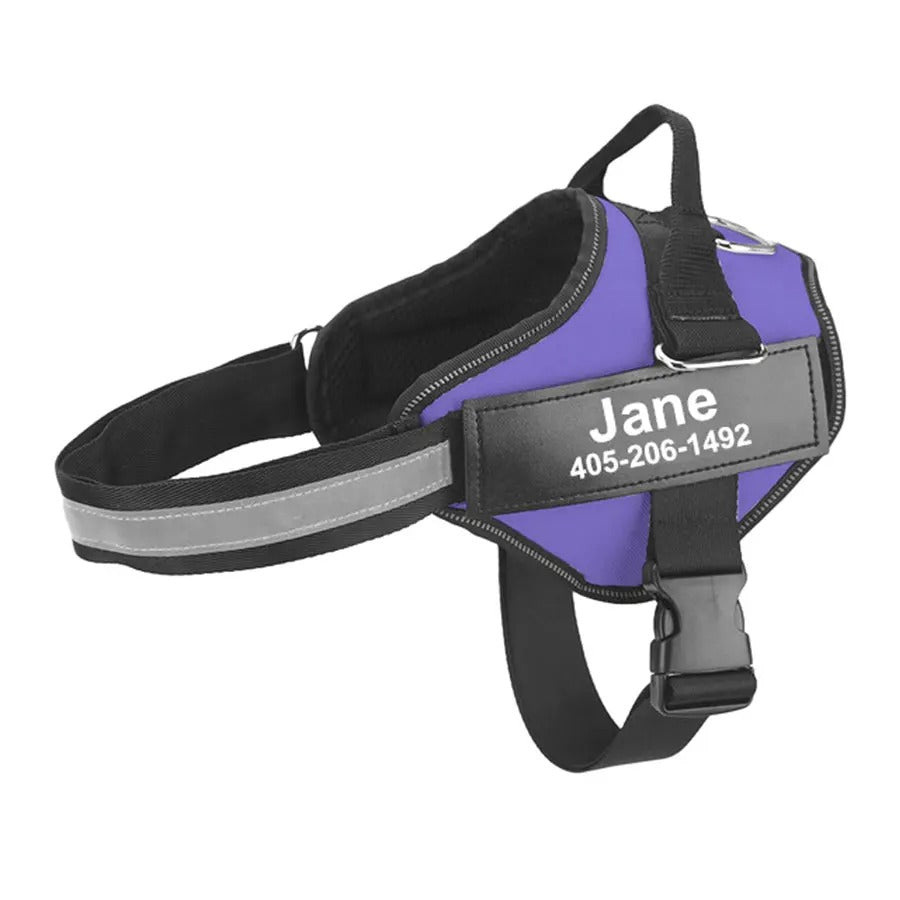 Personalized Reflective Dog Harness - No Pull Adjustable Pet Vest for Small to Large Dogs