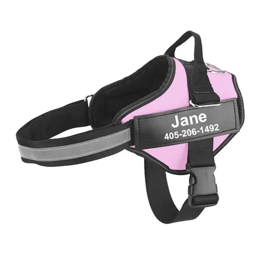 Personalized Reflective Dog Harness - No Pull Adjustable Pet Vest for Small to Large Dogs
