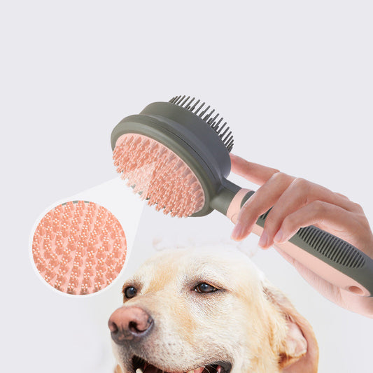 Self-Cleaning Pet Brush – Dual-Sided Hair Removal & Massage Comb for Cats & Dogs