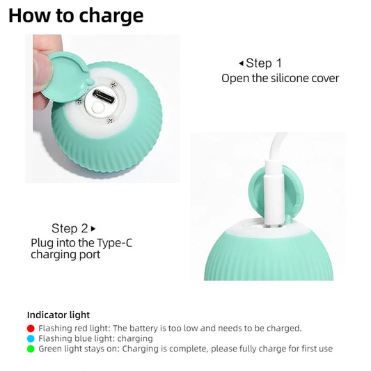 Smart Motion Cat Toy Ball – Rechargeable Interactive Ball for Indoor Play