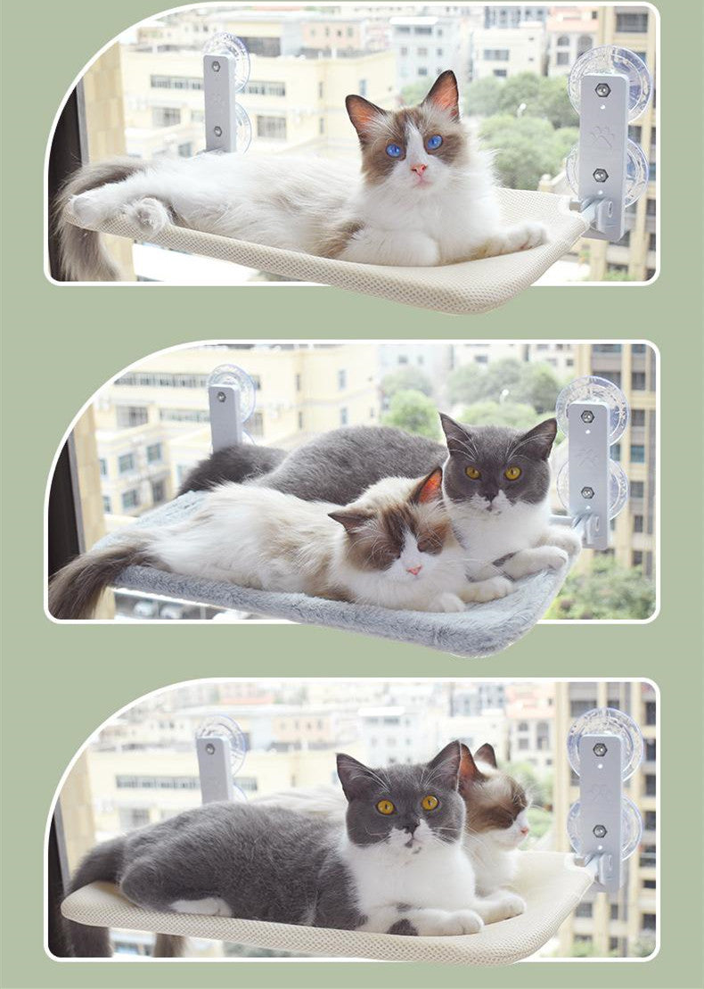 Cat Window Hammock – Suction Cup Perch for Indoor Cats (Breathable Mesh & Plush Options)
