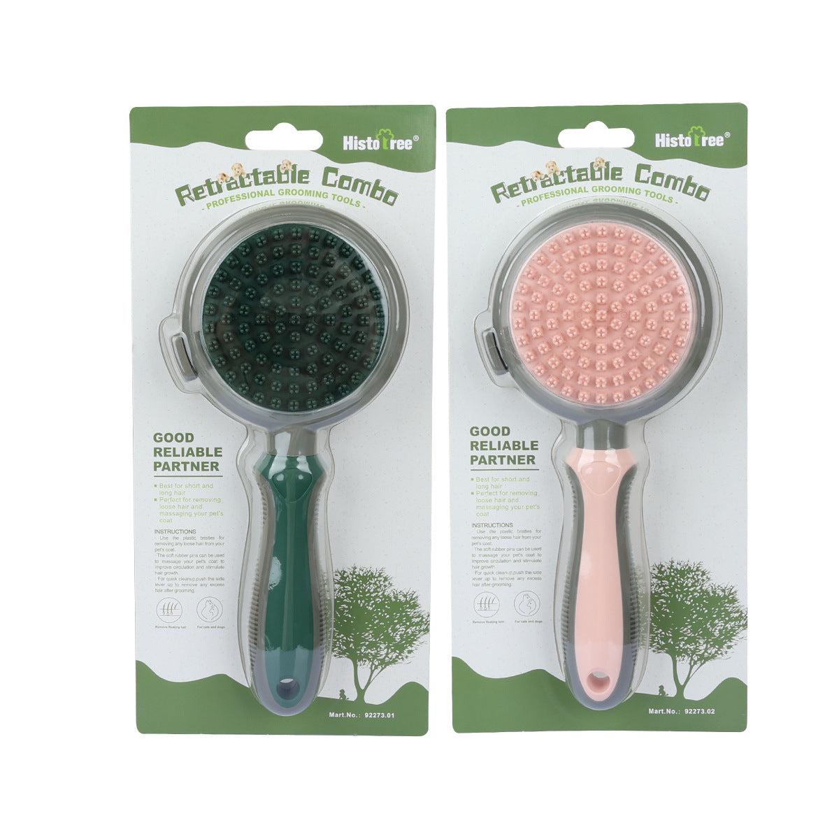 Self-Cleaning Pet Brush – Dual-Sided Hair Removal & Massage Comb for Cats & Dogs