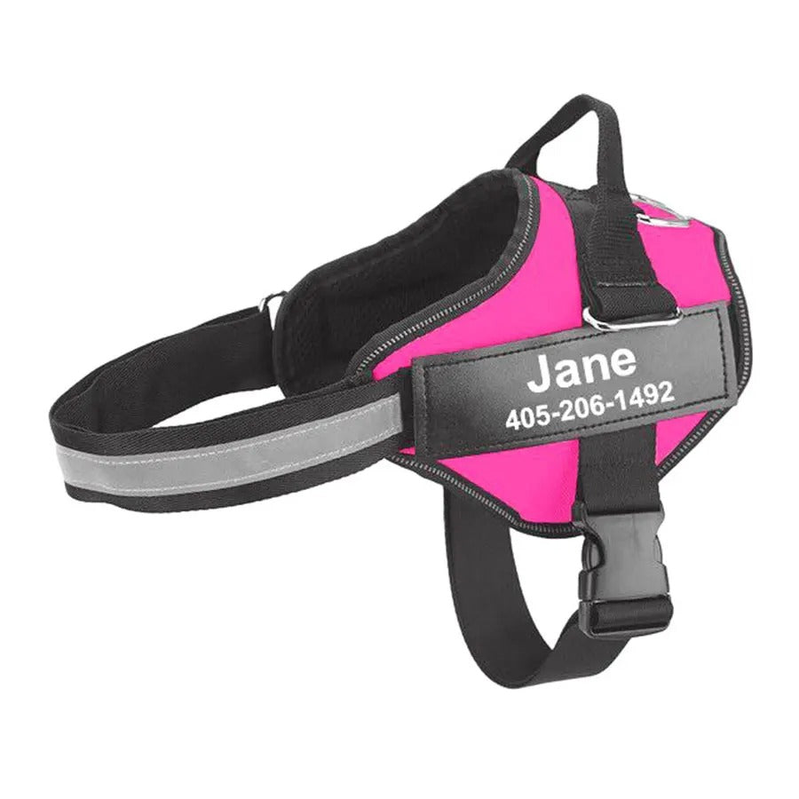 Personalized Reflective Dog Harness - No Pull Adjustable Pet Vest for Small to Large Dogs