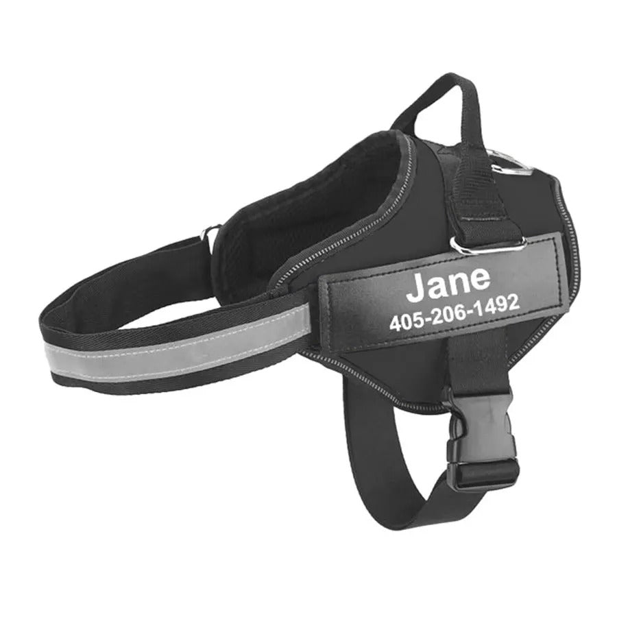 Personalized Reflective Dog Harness - No Pull Adjustable Pet Vest for Small to Large Dogs