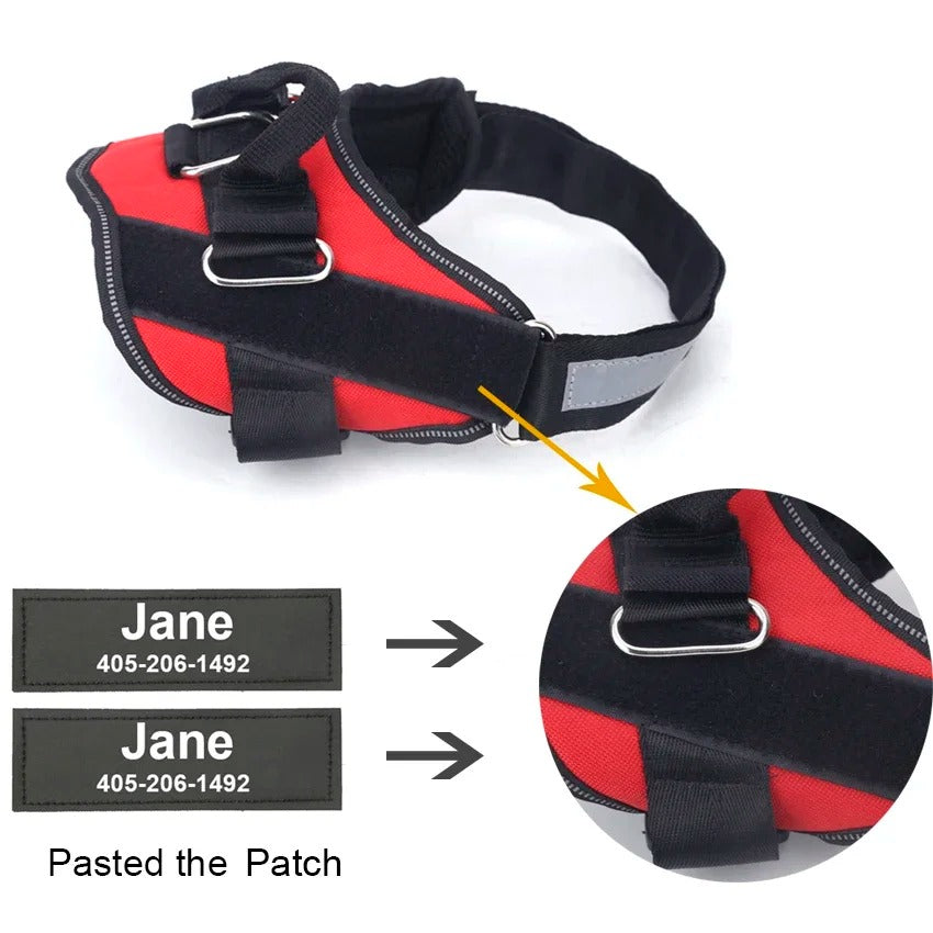 Personalized Reflective Dog Harness - No Pull Adjustable Pet Vest for Small to Large Dogs