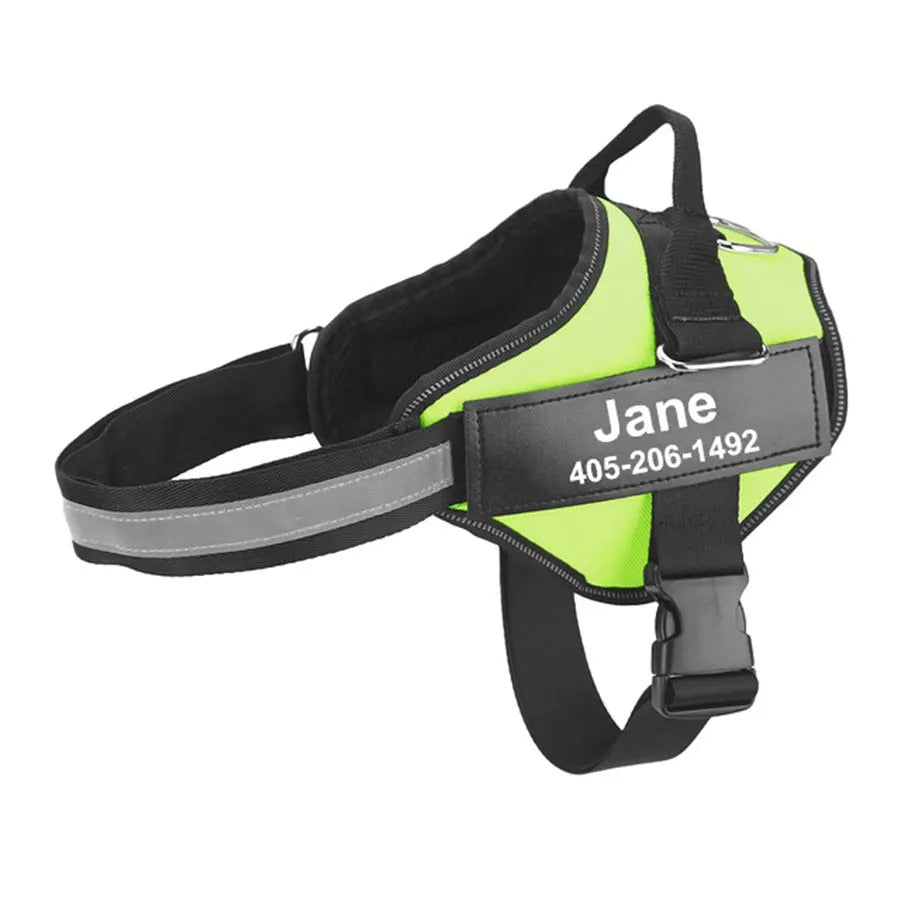 Personalized Reflective Dog Harness - No Pull Adjustable Pet Vest for Small to Large Dogs