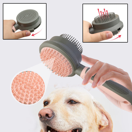 Self-Cleaning Pet Brush – Dual-Sided Hair Removal & Massage Comb for Cats & Dogs