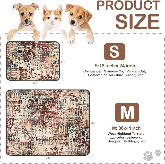 Qeils Washable Dog Pee Pads – 2 Pack Reusable, Leakproof & Non-Slip Training Pads (36x41), Potty Pads for Floor & Crate