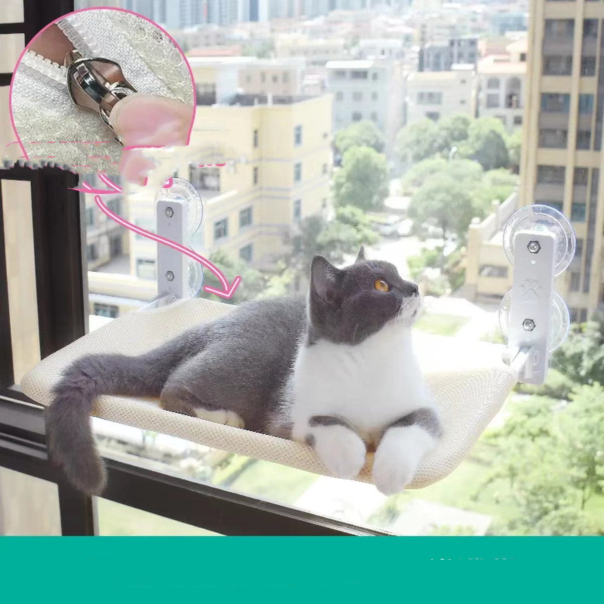 Cat Window Hammock – Suction Cup Perch for Indoor Cats (Breathable Mesh & Plush Options)