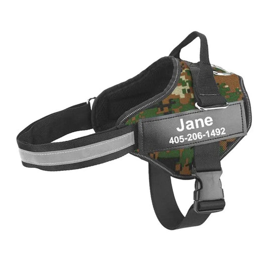 Personalized Reflective Dog Harness - No Pull Adjustable Pet Vest for Small to Large Dogs