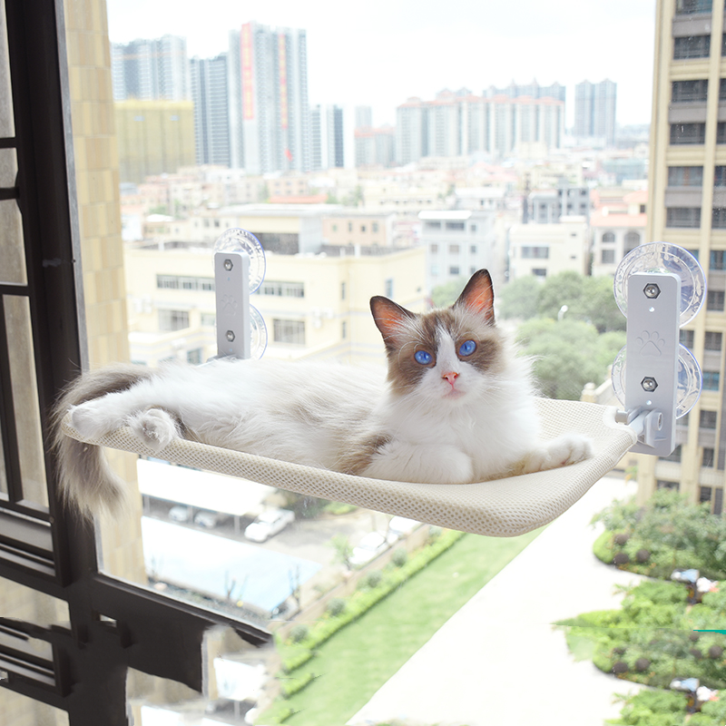 Cat Window Hammock – Suction Cup Perch for Indoor Cats (Breathable Mesh & Plush Options)